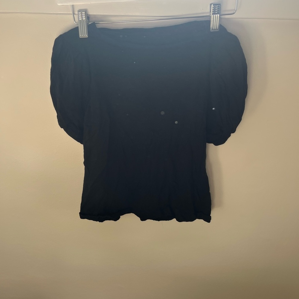 Black Puff Sleeve girls Top